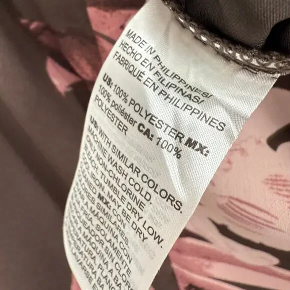 NEW NWT Chicos Sz Large/XL US 14P 2.5P Petite Wide Leg Pants Pink tROPICAL - Picture 7 of 8